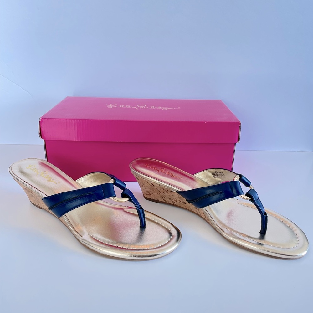 NWT Lilly Pulitzer McKim Wedge in True Navy Women's size 9